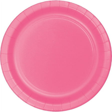 240 Count Bulk Pack Candy Pink Paper 6.75 inch Dessert Plates