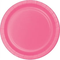 240 Count Bulk Pack Candy Pink Paper 6.75 inch Dessert Plates