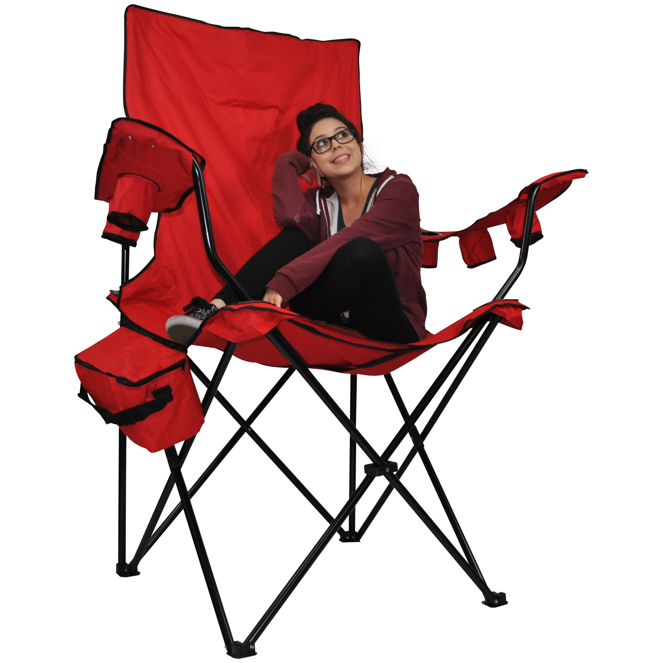 Giant Kingpin Folding Chair Chair Red With 6 Cup Holders