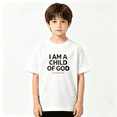 thumbnail image 2 of Child of God Bible Boys Graphic Print T-Shirt, Christian Faith Verse Top 100% Cotton Kids Short Sleeve Tee, 2 of 5