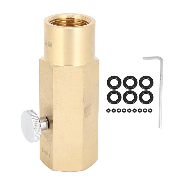 Conector de válvula de inflado de dióxido de carbono Adaptador de equipo de elaboración de cerveza Latón Tr21??4 a W21.8