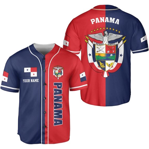Personalized Panama Baseball Jersey Camisa Shirt, Panamanian Flag Jersey, Panamanian Pride Jersey for Men and Women (S)
