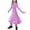 Purple, variant on Odeerbi Muslim Dress For Girls 2025 Long Sleeve Long Dress V Neck Colorblock Dress for Teen Girls Purple
