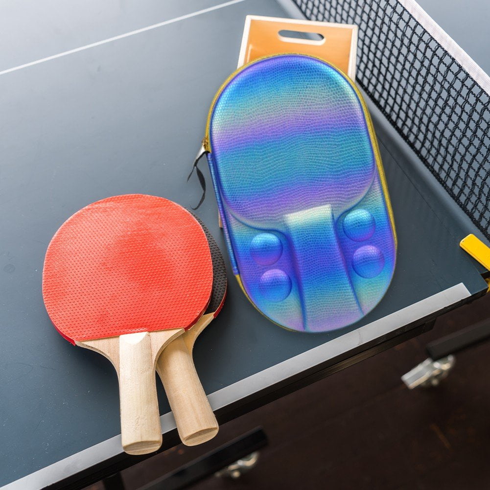 Table Tennis Racket Case with Balls Pouch Ping Pong Paddle Bag Table Tennis Bat Cover for Table Tennis Sports Accessories