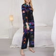thumbnail image 3 of Logiee Glowing Chameleon Fantasy Art Print Womens Pajamas Set,Long Sleeve Sleepwear,Button Down Lounge Set 2 Pieces,Soft Nightwear Pjs Set-Medium, 3 of 7