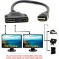 HDMI to Dual HDMI Female Y Splitter Switch Extension Adapter Cable with