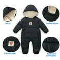 thumbnail image 3 of Gyratedream Newborn Baby Girl Boy Warm Fleece Hooded Puffer Snowsuit Winter Onesie Outwear, 3 of 4