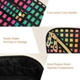 thumbnail image 5 of FORMRS Makeup Bag Travel Cosmetic Organizer for Women Fold Flat Zipper Pouch with Handle, Pink Block Pattern, 5 of 8