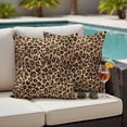 thumbnail image 4 of Leopard Printed Outdoor Waterproof Pillow Covers, Modern Animals Textured Brown Decorative Square Throw Pillowcase Sofa Cushion Sham for Patio/Couch/Chair, 20"x20" 2 Pack, 4 of 8