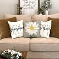 thumbnail image 3 of Summer Pillow Covers 18x18 Set of 4 Watercolor Daisy Summer DécorWhite and Grey Outdoor Throw Pillow Covers Hello Sunshine Cushion Case Decoration for Sofa Couch, 3 of 5