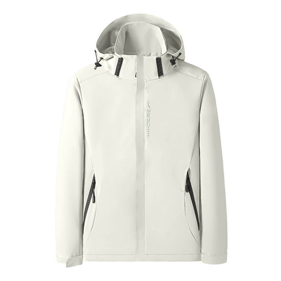 ZHOGXU Women's Hooded Coat With Pocket Long Sleeve Solid Color Zipper Comfortable Fashion Jacket For Casual Daily Wear White Xxxxl