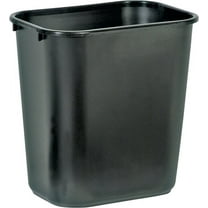 rubbermaid 2956 open top rectangular wastebasket, 28-1/8-quart, black
