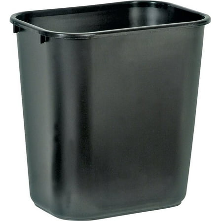 rubbermaid 2956 open top rectangular wastebasket, 28-1/8-quart, black