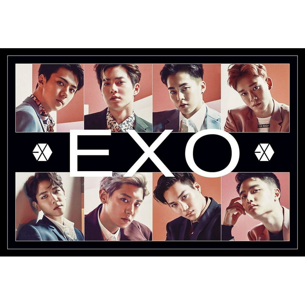EXO Collage Kpop Laminated &amp; Framed Poster Print (24 x 36
