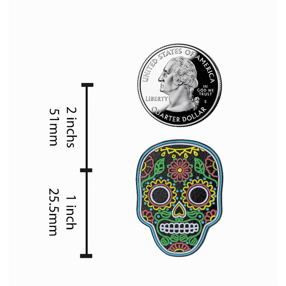 Neon Sugar Skull - D?a de Muertos Enamel Pin
