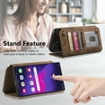 thumbnail image 5 of Dteck for Samsung Galaxy S25 Plus/S25+ Wallet Case with RFID Blocking Credit Card Holder Zipper Pocket, Retro PU Leather Flip Folio Shockproof Cover with Ring Holder Women Men for Samsung S25+,Brown, 5 of 7