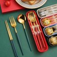 thumbnail image 2 of Portable Travel Tableware Set 304 Stainless Steel Cutlery Set Knife Fork Spoon Portable Cutlery Set With Case Kid School Cutlery, 2 of 5