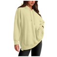 thumbnail image 2 of LYXSSBYX Hoodies for Women Pullover Womens Oversized Hoodies Solid Color Loose and Comfortable Long-Sleeved Round Neck Hooded Sweatshirt Long-Sleeved Hooded Top, 2 of 9