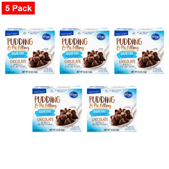 Kroger Sugar Free Chocolate Pudding & Pie Filling 1.5 oz - 5 Pack