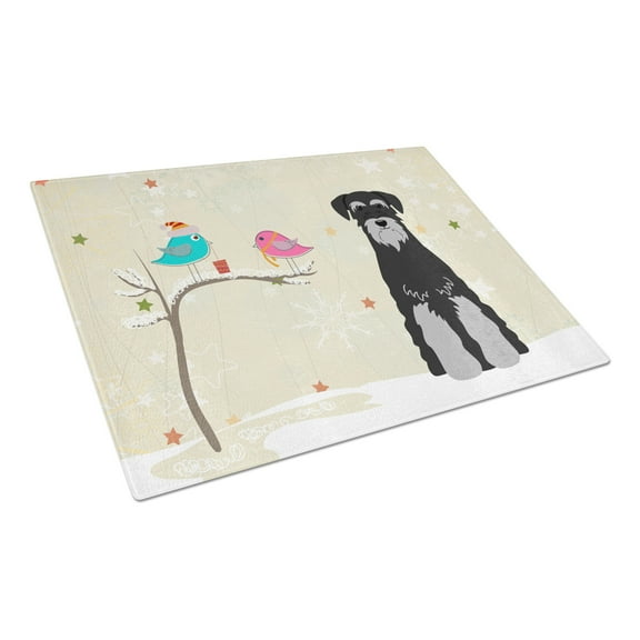 Caroline's Treasures Standard Schnauzer Black Grey Glass Cutting Board Large