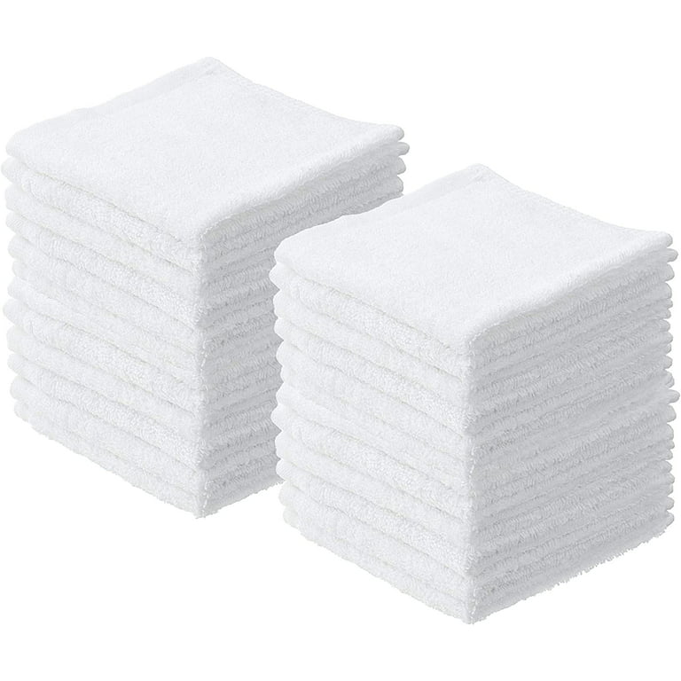 Superio Wash Cloths Cotton Terry Cloth Rags, Hand towels, White Face Spa  Washcloths, General Cleaning 6 Pack 