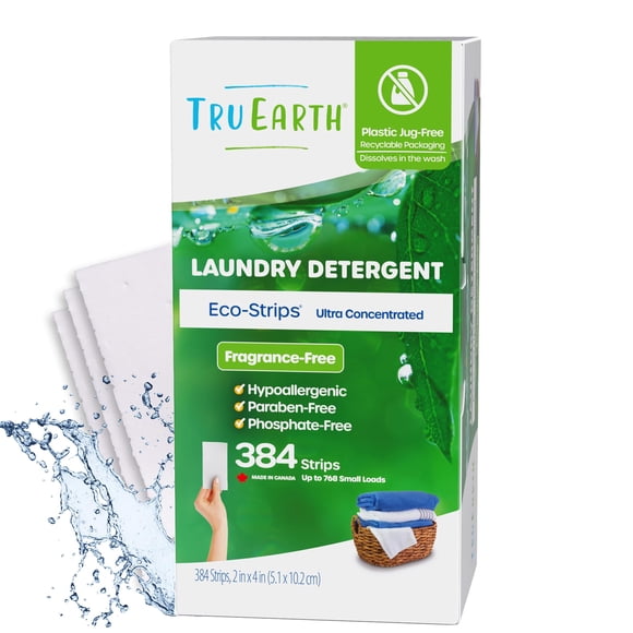 Láminas de detergente para ropa Tru Earth Compact, sin perfume, 768 cargas