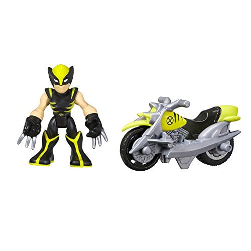 Playskool Héros Merveille Super Héros Aventures Wolverine Figure avec Véhicule de Course Griffe