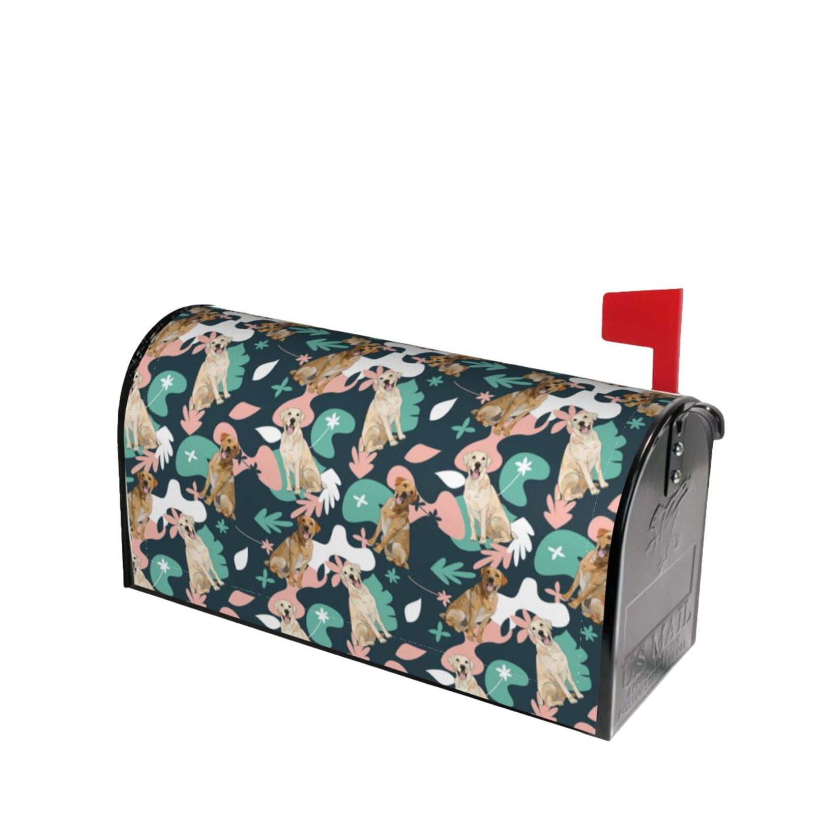 Xecao Labrador Retriever Dog for Mailbox Cover with Magnetic Strips, Waterproof and Sunscreen, Adds a Decorative Touch to Your Garden Yard.