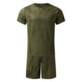 thumbnail image 2 of Vedolay Mens Shorts Tracksuit Mens Short Sets 2 Piece Summer Shirt and Shorts Set,Khaki M, 2 of 5