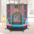 thumbnail image 4 of Costway 55" Kids Trampoline Bouncing Jumping Mat Recreational Trampoline with Enclosure Net Multicolor, 4 of 9