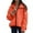 01 Orange, variant on Fewfanhot Zip Up Hoodie Women Lightweight Down Coat Long Sleeve Button Quilted Pullover Puffer Jacket Packable Hooded Winter Coat