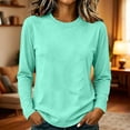 thumbnail image 4 of yillto Womens Long Sleeve Shirts Cotton Crewneck Basic Tees Tops Soft Comfy Solid Color Tshirts, 4 of 7