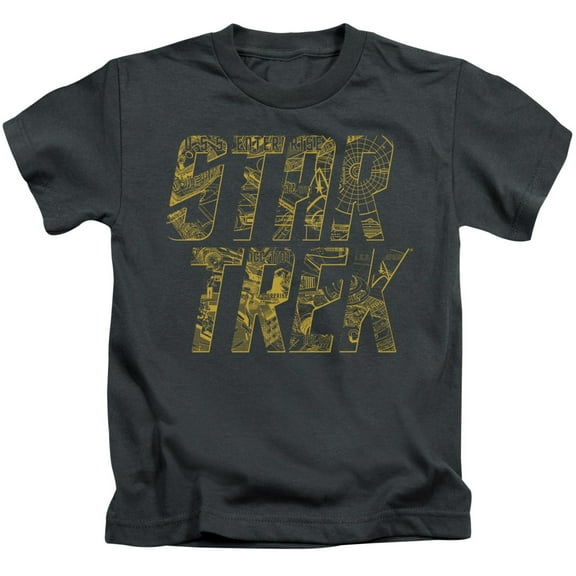 Star Trek Schematic Logo Youth 18/1 T-Shirt Charcoal