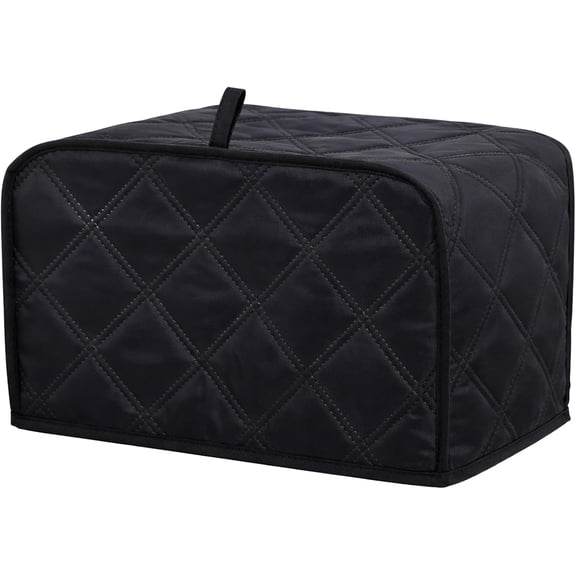 Black Quilted Toaster Dust Cover, 2 Slice Toaster Protector, 11.4" x 7.5" x 7.9" Waterproof Kitchen Appliance Cover for Small Toasters