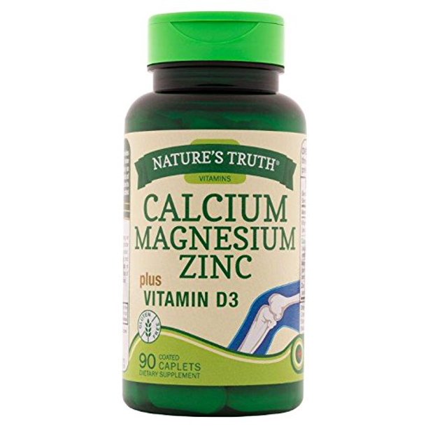 Nature's Truth Calcium, Magnesium, Zinc Plus Vitamin D3 Supplements, 90