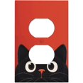 thumbnail image 1 of Nadoabtm Couvercles de Prise Style Dessin Animé Chat Noir Mignon Fond Rouge 1 Gang Plaque Murale Recto Verso Plaques d'Interrupteur Décoratives Plaque avant de Prise Électrique Couvercle d'Interrupteur de Lumière pour Chambre d'Enfants Décoration de Garderie, 1 of 8