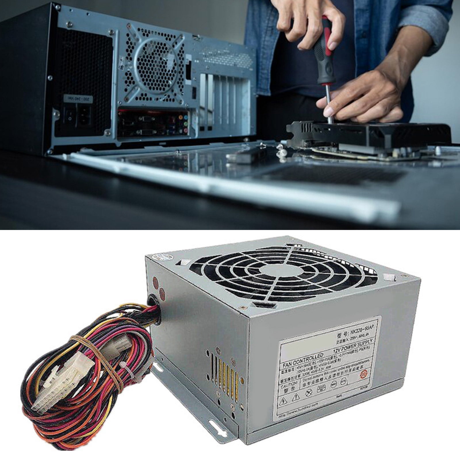 High Stability Computer Power Supply 160W 200W 220W 250W 300W 350W Metal Case Featuring Quiet Cooling