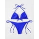 thumbnail image 2 of Traje de baño para mujer, conjunto de bikini triangular, con lazo lateral, ropa de playa Azul Real XL Azul Real XL Xishao ropa, 2 of 2