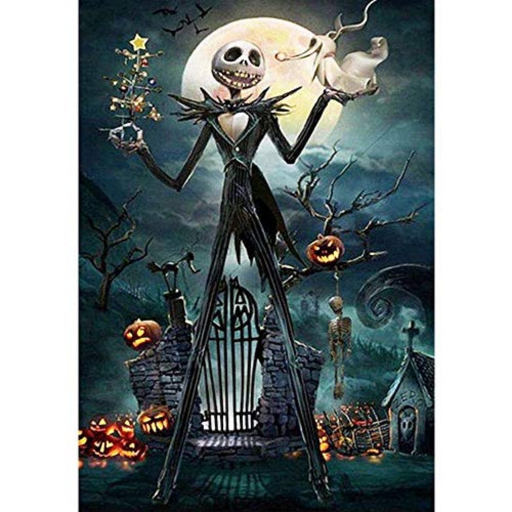 HsdsBebe Halloween Diamond Painting Kits for Adults, Skull Jack Diamond Art,Gem Art Craft Home Game for Kids