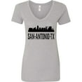 thumbnail image 3 of Inktastic San Antonio Texas City Skyline Women's V-Neck T-Shirt, 3 of 5