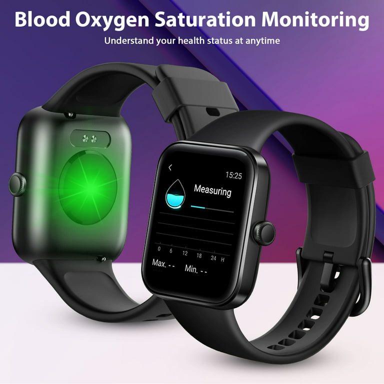 Blackview Smart Watch,1.69 Full Touch Screen Fitness Watch with Blood  Oxygen,Heart Rate,Sleep Monitor,Activity Tracker with Pedometer