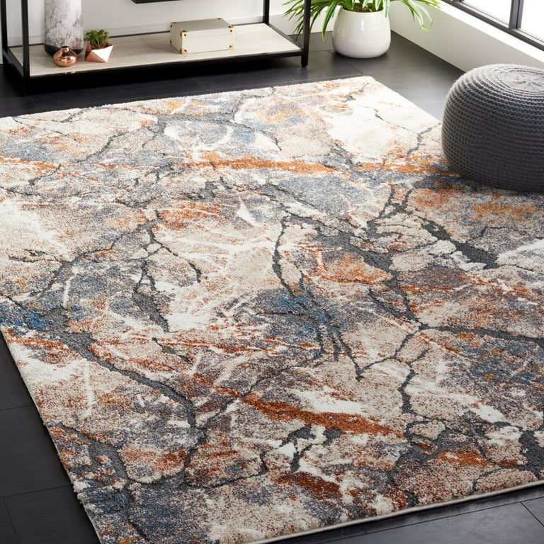 SAFAVIEH Cyrus Augustin Abstract Shag Area Rug 9 x 12 Grey Rust