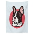 thumbnail image 3 of Ambesonne Animal Tablecloth Rectangular Table Cover, French Bulldog Hipster, 60"x90", Pink Brown, 3 of 4