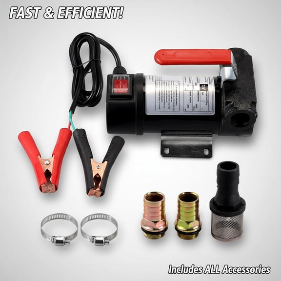Eurhowing 12V DC Electric Fuel Extractor & Transfer Pump, 14GPM Fast Flow for Diesel Oil Kerosene, Self-Priming Liquid Pump for Cars Boats Trucks