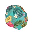 thumbnail image 2 of Kdxio Pineapple Print Shower Cap for Women,Elastic and Reusable,Double Waterproof Layers Bathing Hat, 2 of 9
