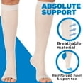 thumbnail image 5 of Made in USA - Women Compression Socks 15-20mmHg with Open Toe, White, Small, 5 of 9