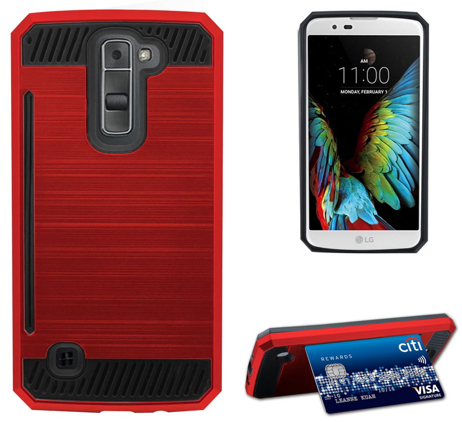 Multa Acusación Estación de ferrocarril RED BRUSHED METAL DESIGN SHELL CASE RUGGED TPU RUBBER HARD COVER WITH CARD  STAND FOR LG K7 and LG TRIBUTE 5 (LG LS675, LG MS330, Sprint, MetroPCS,  Boost Mobile) - Walmart.com