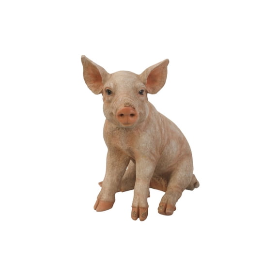 Hi-Line Gifts Sitting Pig Outdoor Garden Statue - 18"