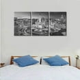 thumbnail image 3 of Black and White Wall Art Indianapolis City Skyline Pictures for Living Room Nightscape Canvas Paintings 3 Piece Artwork Room Decorations Giclee Framed Stretched Ready to Hang, 60" Wx28 H, 3 of 5