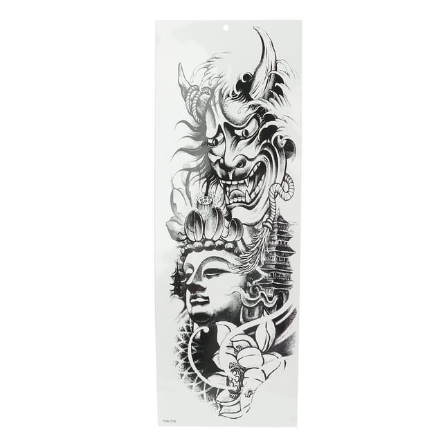Tatuaje temporal de brazo completo, tatuajes temporales impermeables para el cuerpo, pegatinas de tatuaje de brazo falso 038